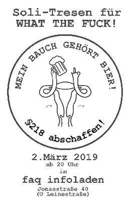 Tresen im faq Infoladen am 2. März 2019